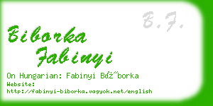 biborka fabinyi business card
